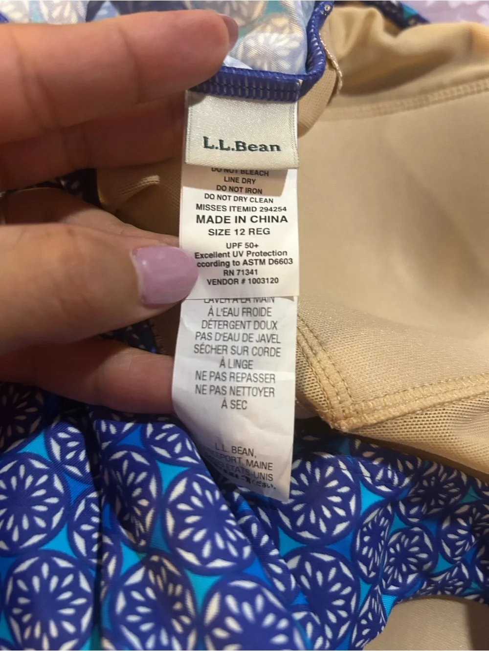 L.L. Bean Geometric One-Piece Swimsuit
